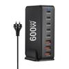 NEW 600W Gan Fast Charge 3.0 USB Type C Fast Charger Mobile 8-port 5C3A PD Charger Convenient To Carry Tablet Charger