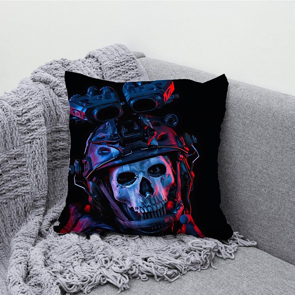 COD Call Of D-Duty Ghost Pillow Case Soft Cushion Cases for Farmhouse Sofa Decor Home Decorations and Protector Pillow Case