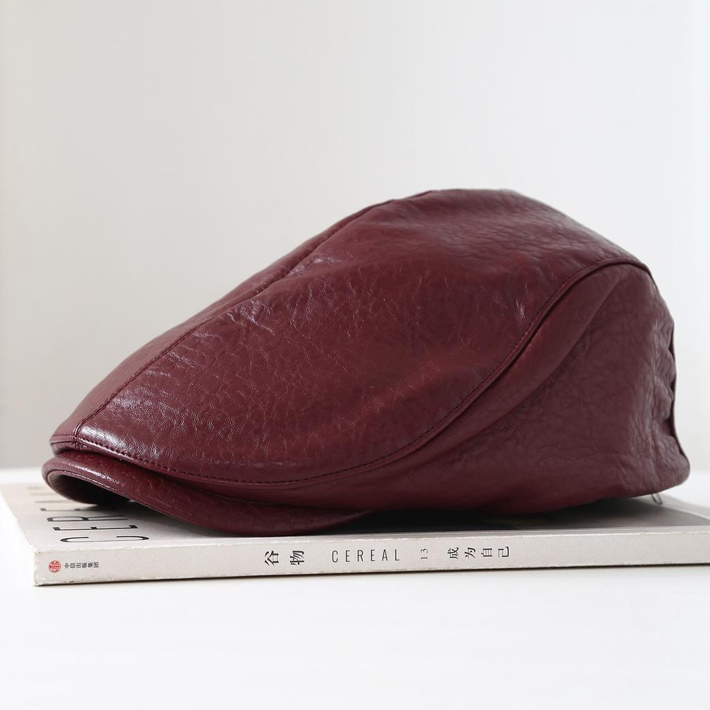 Pu Leather Beret Autumn Winter Hats For Women Men Unisex Classic Vintage Painter Cap Casual