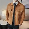 Men Leather Jacket British Style Autumn Winter Thickened Keep Warm Solid Casual Slimming Short Jacket Coats Men Clothing