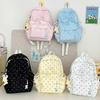 Mochila Escolar Ita Estampado de Puntos Cordón Cierre de Cordones Lazo Mochila Dulce Mochila de Estudiante Lindas Mochilas Bolsos Estilo Preppy para Mujer