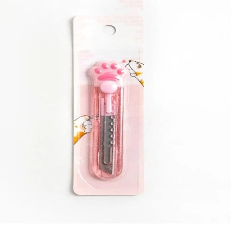 1Pcs Transparent Cat Paw Art Utility Knife Practical Portable Express Box Knife Sharp Blade Paper Cutter Stationery School Supplies