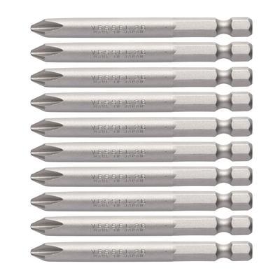 Driver Bit Set for X G B35 ZP Air/Electric Screwdrivers, +2 75mm, 10-Piece Set, Hardness (Standard Hardness),