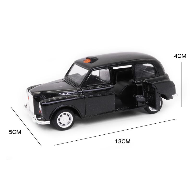 1:32 Alloy Diecast Vintage London-Taxi Car Model Doors Open Classic Pull Back Miniature Vehicle Replica For Collection Gift