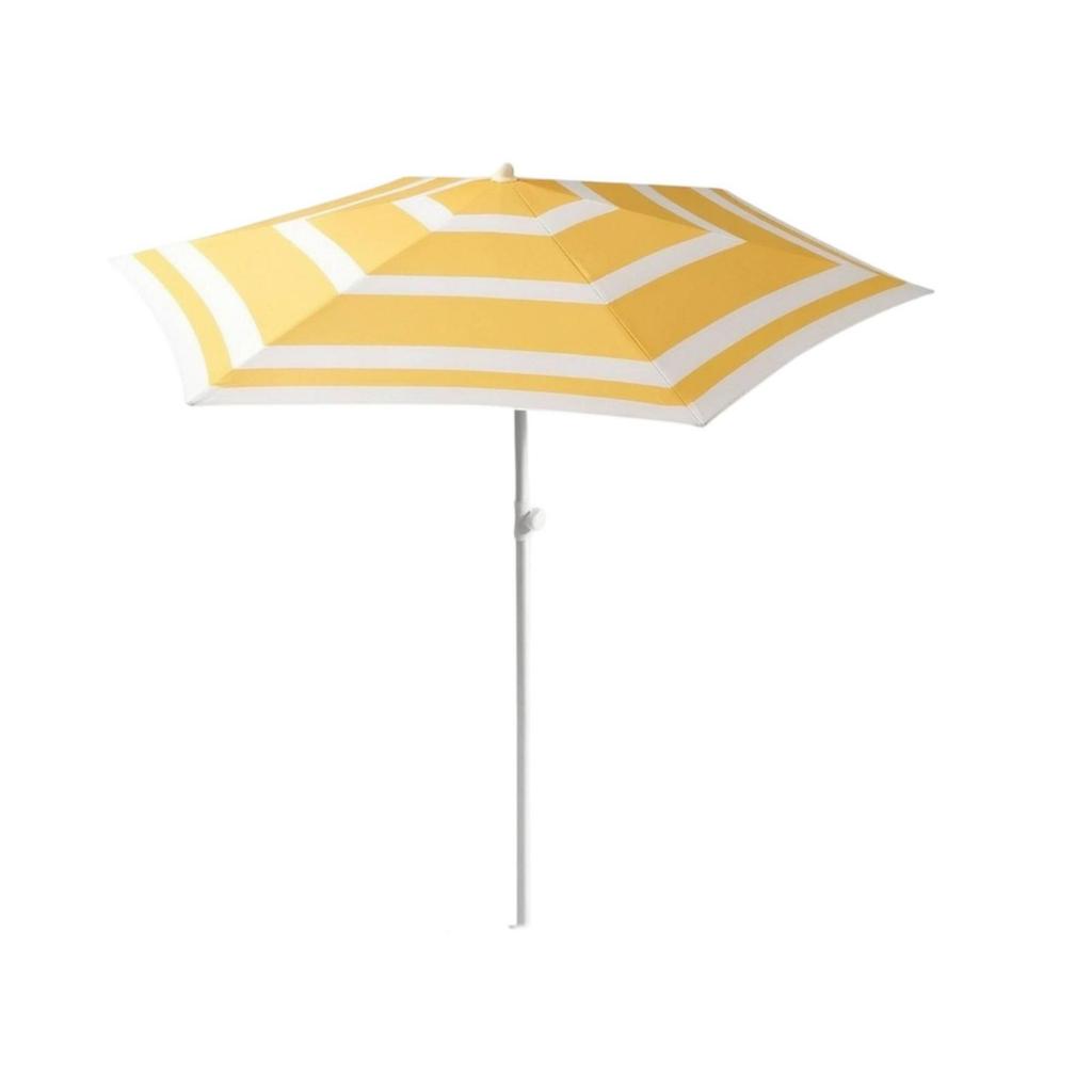 Striped Patio Umbrella with Six Ribs Protection for Courtyard