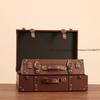 Vintage European-style Suitcase Photography Prop Antique Leather Trunk Clothing Storage Box Fashion Boutique Window Display