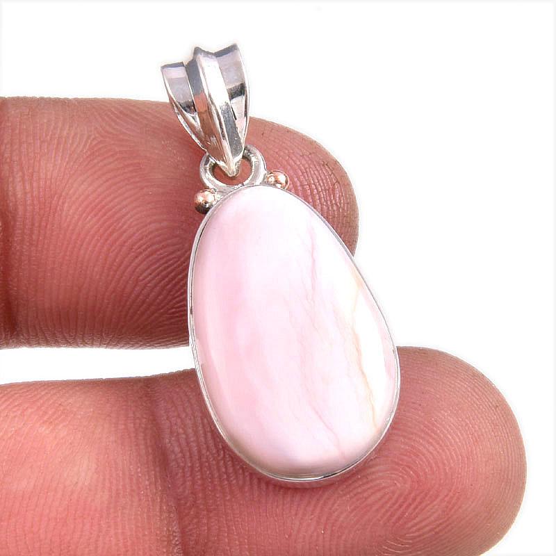 

Natural Pink Opal Gemstone Handmade 925 Solid Sterling Silver Pendant 1.5 h1L90