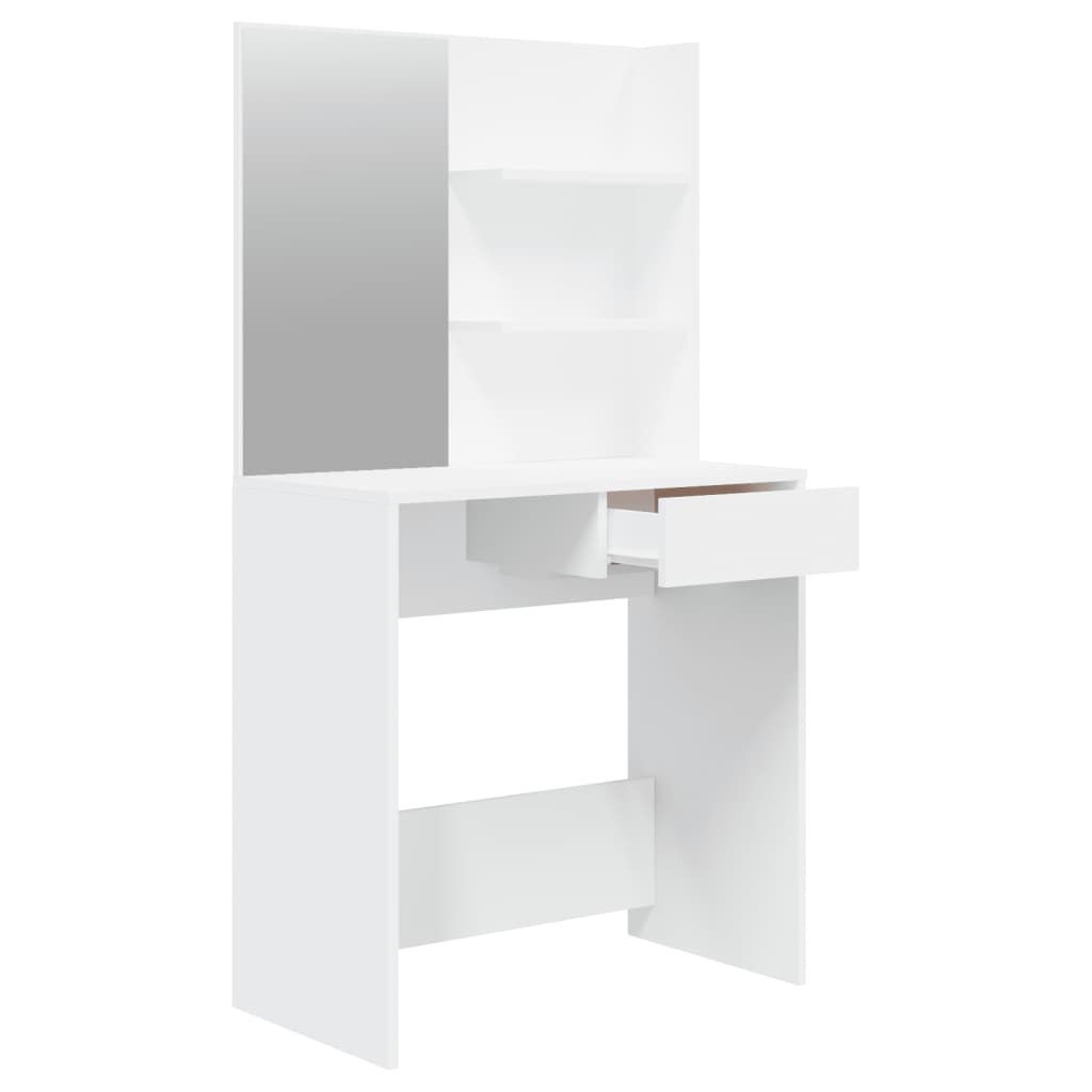 Vidaxl Toaletka Z Lustrem, Biała, 74,5X40X141 Cm