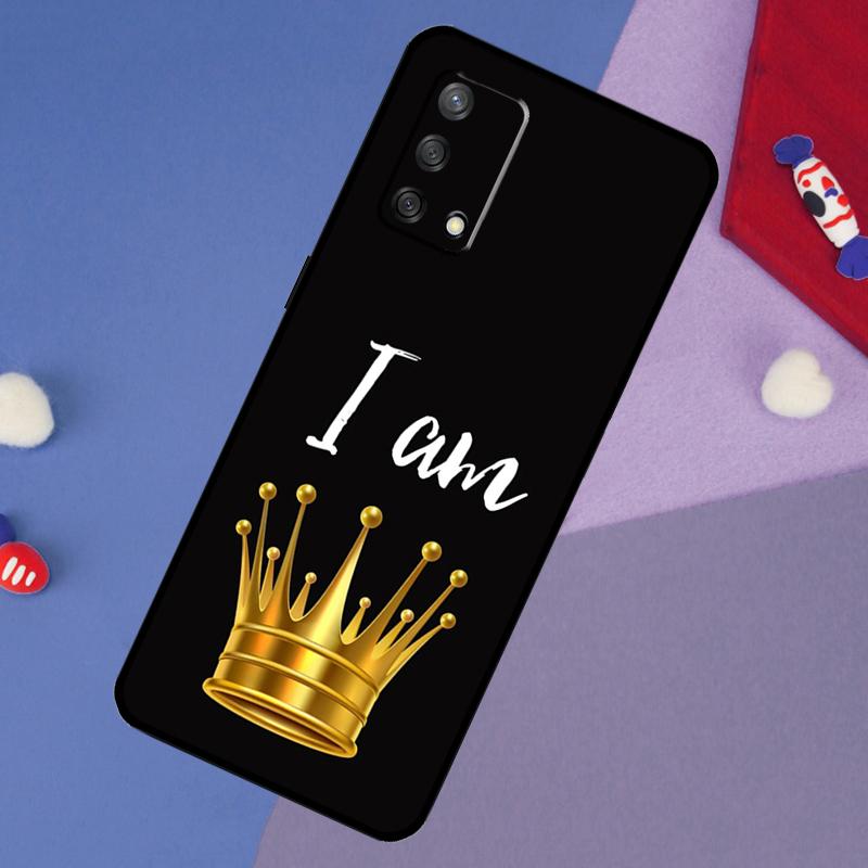 King Queen Crown Case For Oppo A78 A18 A38 A74 A94 A54 A58 A98 A80 A60 A40 A96 A76 A16 A15 A17 A57 A5 A6 Pro