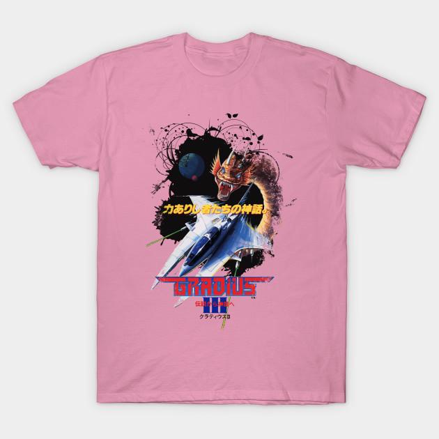 T-Shirt Damen Gradius 3 Harajuku Print Kawaii T-Shirt Sommer Kurzarm Damen T-Shirt Top Tee