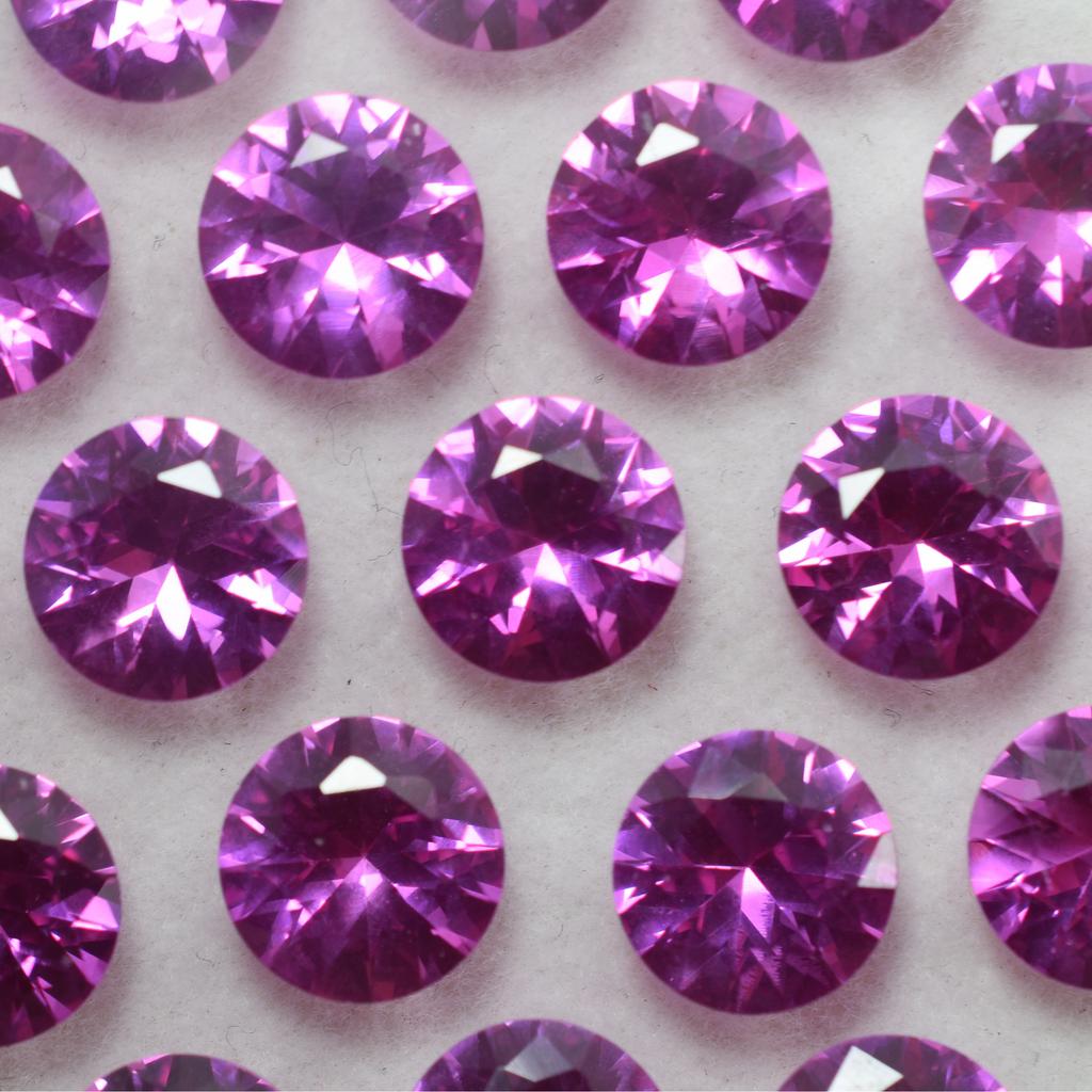 Pink Round Cut Ring Size CERTIFIED 8 Pcs Natural Untreated Ruby Gemstone 8x8 Mm Z-5646