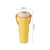 Portable Juice Blender Double Lid Cup Stainless Steel Yellow