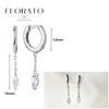 Evil Eye 925 Silver Ear Needle Exquisite Shell Zircon Retro Geometric Pendant Earrings for Women Fashion Party Jewelry