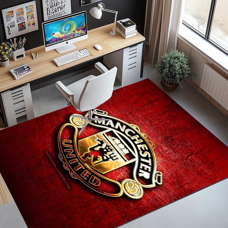 Football United F.C Pattern Rug, Indoor/Outdoor Mat, for Picnic, Gameroom, Bedroom, Office, Living Room, Home Decor Carpet, Birthday Gift