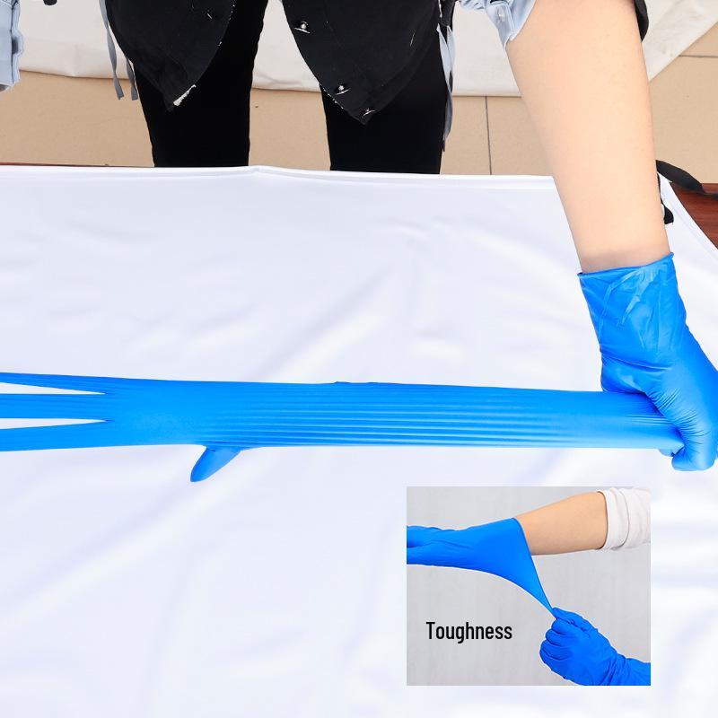 Thickened Non-Slip Disposable Nitrile Gloves: Oil, Acid & Alkali Resistant for Protective Household Cleaning