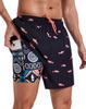 Mens Swim Trunks with Compression Liner 5" Stretch Beach Shorts 2 In 1 Quick Dry with Zipper Pockets Board Shorts