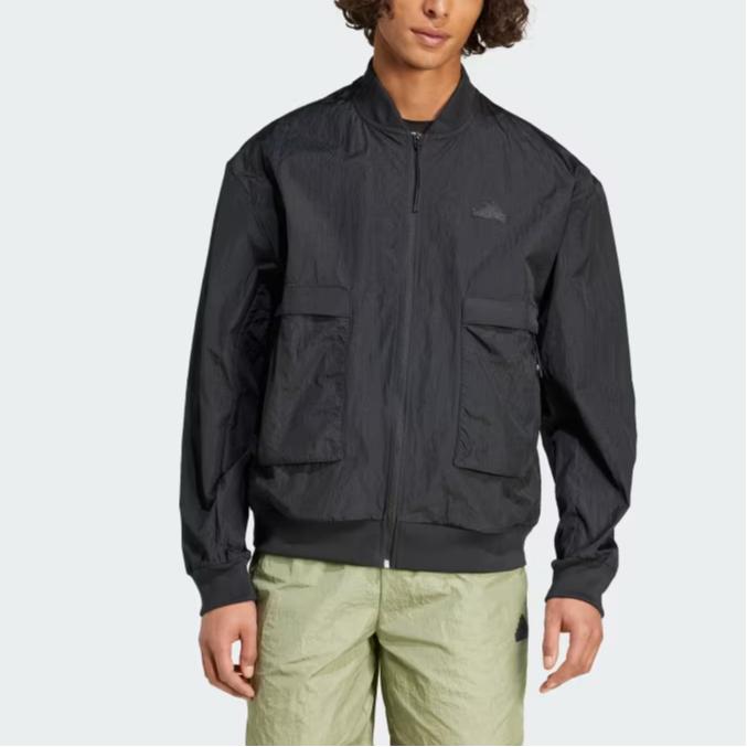 Adidas Sportsklær M CE Q3 PR BJKT Ensfarget Glidelås Baseballkrage Sportsjakke Herrejakke Svart IY1505