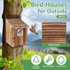 2Pcs Wooden Bird House Outdoor Weatherproof Parrot Bird Nest Breeding Sleeping Box Birdhouse Garden Patio Decorative