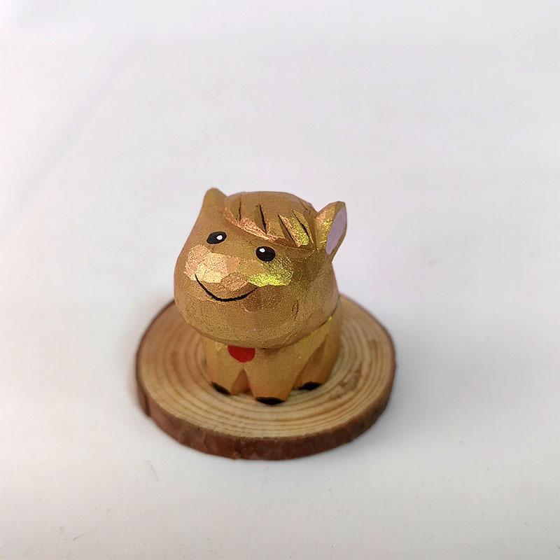 Hand-Carved Zodiac Horse Wooden Desktop Ornament - Cute Handmade Gift