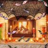 Halloween 3D Leuchtende Fledermäuse Dekoration Kunststoff Fledermaus Wandaufkleber für Zuhause Fenster Dekoration Garten Schild Außen Rasen Gruselige Party