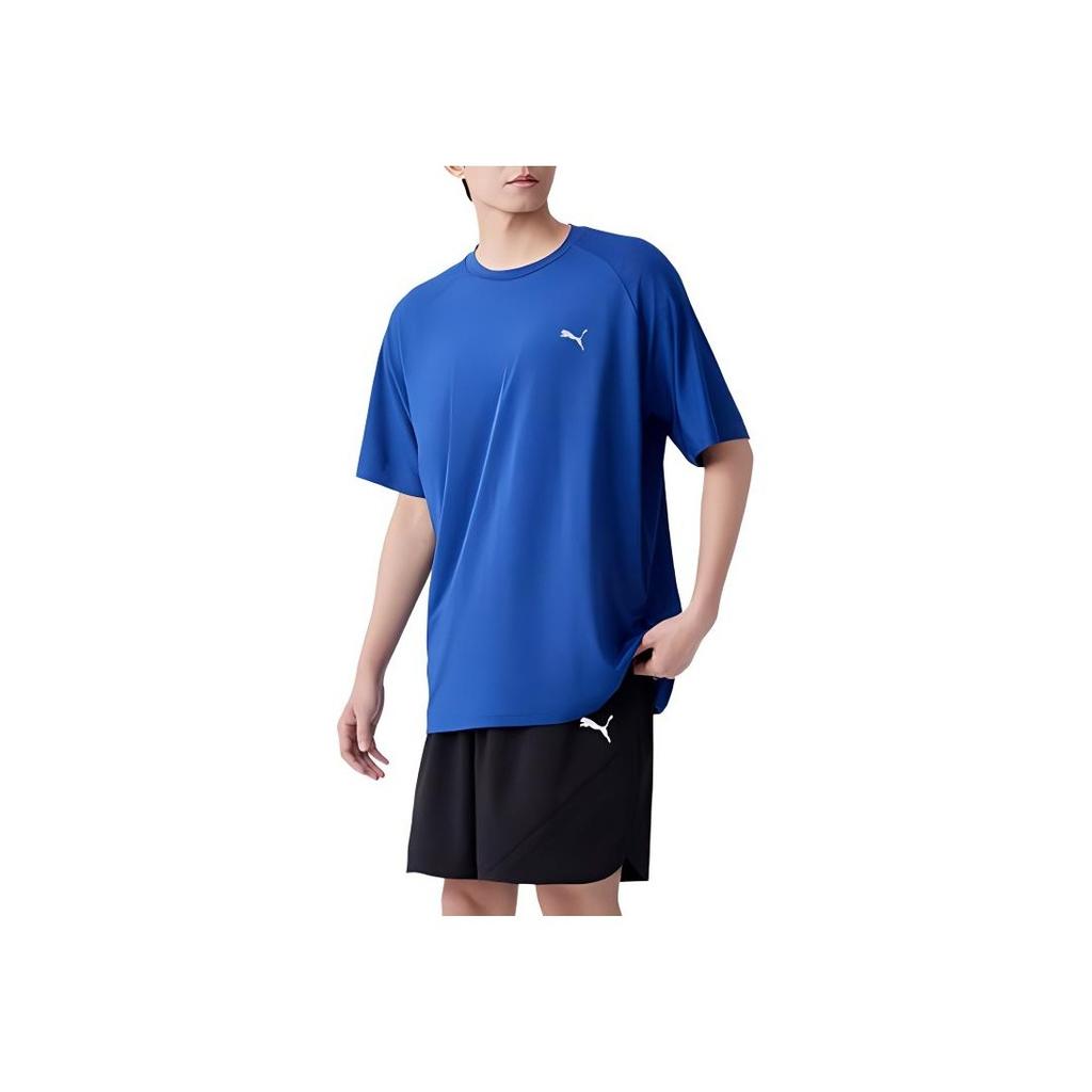 Puma Essentials Logo Round Neck Pullover Comfortable Casual Sports Short Sleeve T-Shirt Men T-Shirts Dark-Navy 847187-05