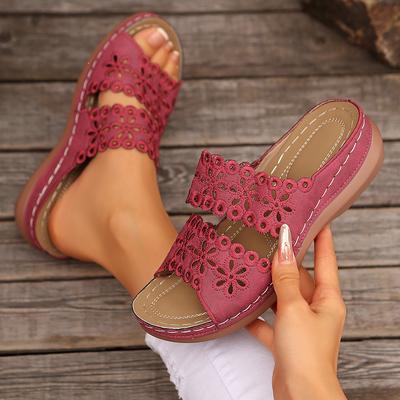 Women Slippers Summer Slip On Casual Shoes Open Toe Wedges Comfortable Slippers Outdoor Breathable Beach Sandals Slides Women