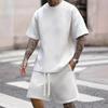 Mens Plus Size Crew Neck Short Sleeve Loose Sports T Shirt And Shorts Set