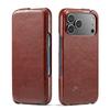 Retro Lederen Telefoonhoesje Voor iPhone 17 Pro Max 17 Air 17Pro 17 Verticale Flip Echt Leer Harde Achterkant Cover Funda