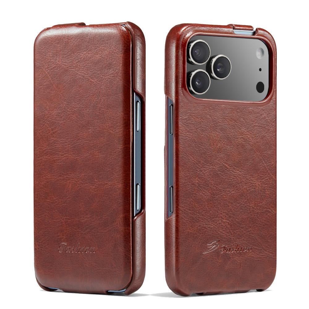 Retro Leather Phone Case For iPhone 17 Pro Max 17 Air 17Pro 17 Vertical Flip Genuine Leather Hard Back Cover Funda