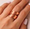 Hammered Copper Wrap Ring, Adjustable Wide Band Ring, Minimalist Handmade Copper Statement Ring
