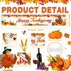 Happy Thanksgiving Banner Fall Thanksgiving Patry Sign Outdoor Decorations Friendsgiving Hanging Gate Decor Fence Yard Banner Indoor Wall Decor