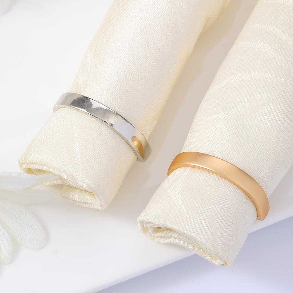 4pcs Gold Metal Napkin Ring D Shaped Serviette Buckles Napkin Buckles Thanksgiving Dinner