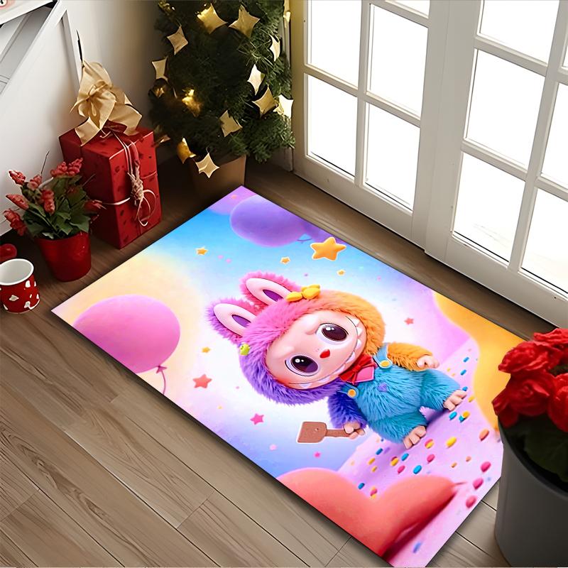 1pc LABUBU Rug, Digital Printed Home Chair Sofa Mat, Durable Office Area Carpet, Beautiful Festival Decorations