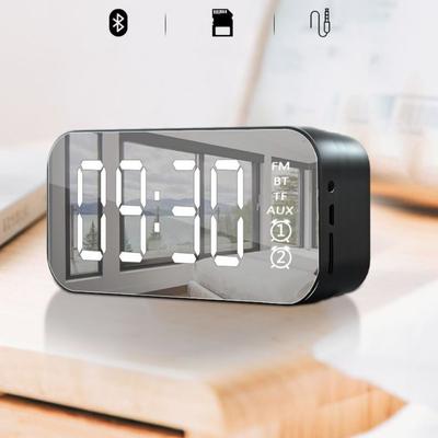 Large LED Screen LED Mirror Screen Alarm Clock Digital Display Dual Alarm Digital Clock Portable Smart Bluetooth Speaker