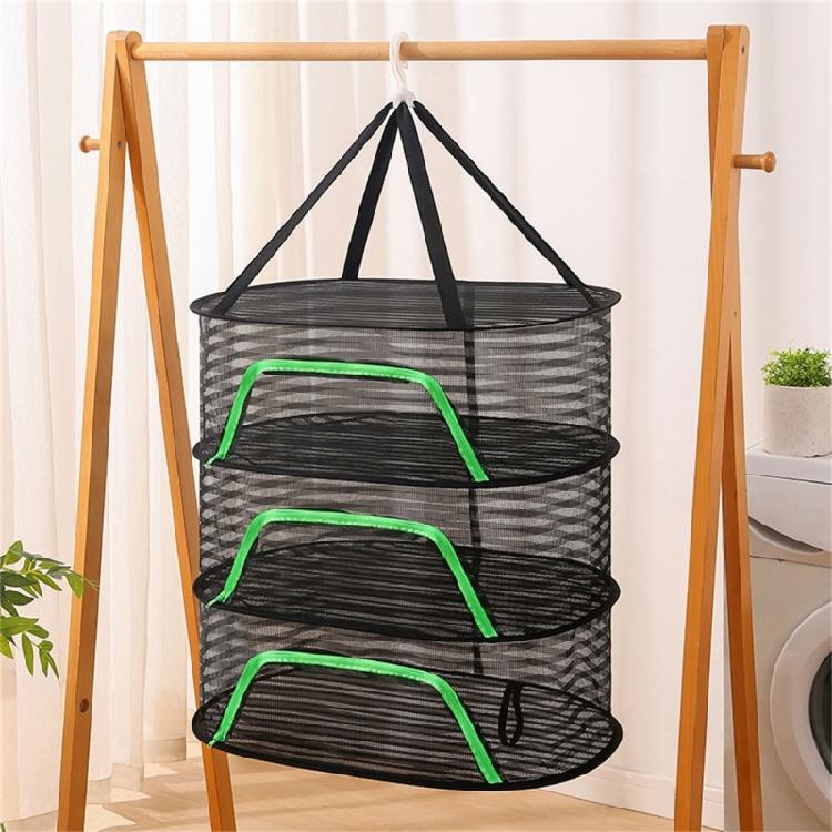Breathable Mesh Fish Drying Rack Vegetable Dryer with 360 Degree Rotating Hook Foldable Indoor Hanging Hanging Net
