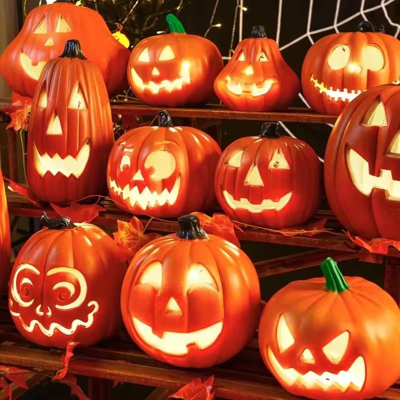 1Pc Decorative Pumpkin Halloween Props Lantern Decor Pumpkin Decoration Pumpkin Light Outdoor Halloween Decorationsation
