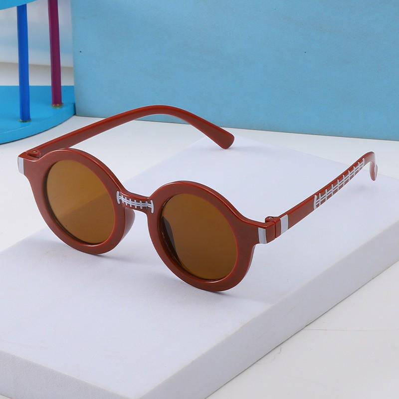 INS Style Kids' Round Frame Plaid Sunglasses with UV Protection