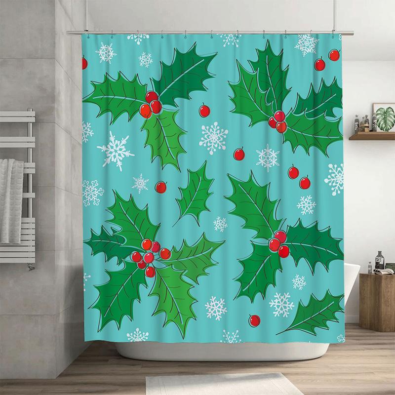 

Tu Shower Curtain Botanical Greenery Leaf Pattern Waterproof Fabric Bathroom Decor Vintage Farmhouse Modern Style Home Textile W60H190(CM)-1 Pcs