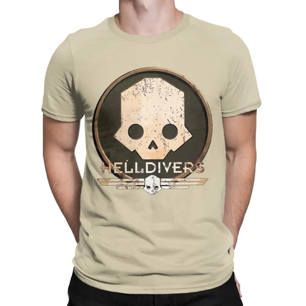 Helldivers Scifi Video Game Men T Shirt Hipster Tees Short Sleeve Crewneck T-Shirt Pure Cotton 4XL  Clothing