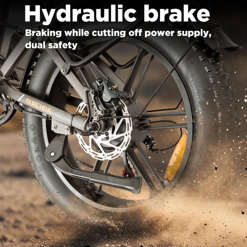 BURCHDA R7Pro Elektrofahrrad 20" Fat Tire E-Bike 48V/16Ah Akku 7 Gang E-Mountain Schnee Fahrrad Erwachsene Urban City Klapprad