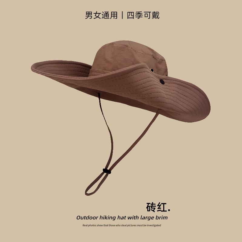 Mountain camping bucket hat sun hat shading hiking waterproof outdoor mountaineering hat fishing hat men and women summer storage