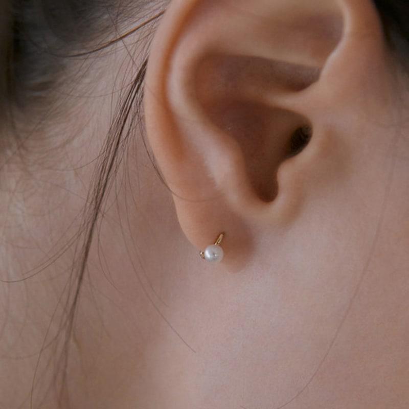 

MIAF 14K Pearl One-Touch Earrings pink gold