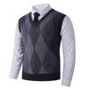 Men's V-Neck Knit Vest - Autumn/Winter Style, Sleeveless Casual Pullover for Middle-Aged and Young Adults