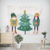 Christmas New Year Christmas Tree Snowman Pattern Tapestry Living Room Sofa Car Interior Decorative Tapestry