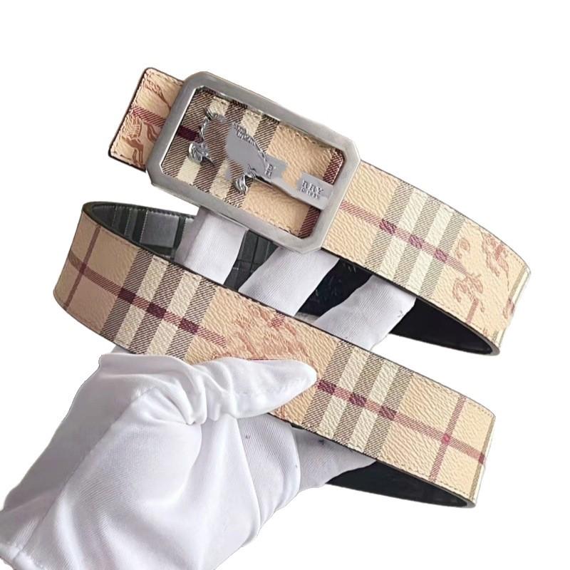 Smooth Buckle Leather Belt - Fashionable Business & Jeans Waist Accessory