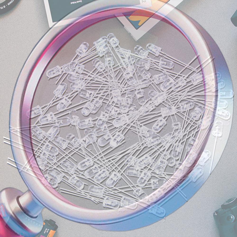 

100Pcs 5mm LED Light Lamp Through Hole 15000MCD Emitting Diodes Ultra-Bright Round LED Light Electronic Components Lighting Kit China Mainland