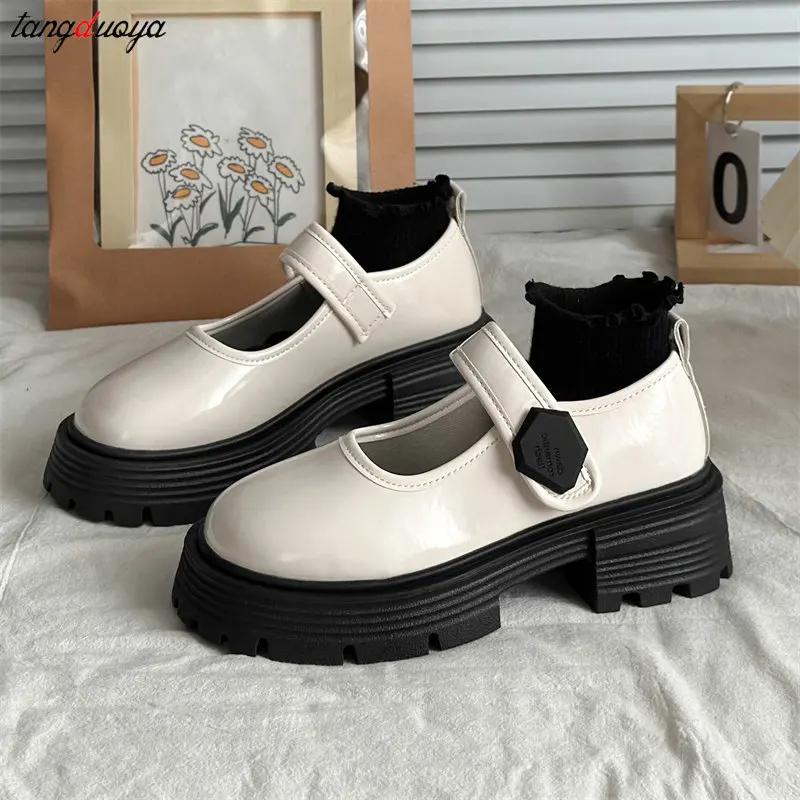 Girls New Thick Sole Lolita Shoes Japanese Style Mary Jane Shoes Women Platform Round Toe JK Uniform Shoes Cosplay High Heels