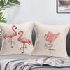 Flamingo Kussensloop Tropisch Dier Roze Linnen Vierkant Zomer Huisdecoratie Kussenhoes Zoete Tekst Zand Kussenhoes