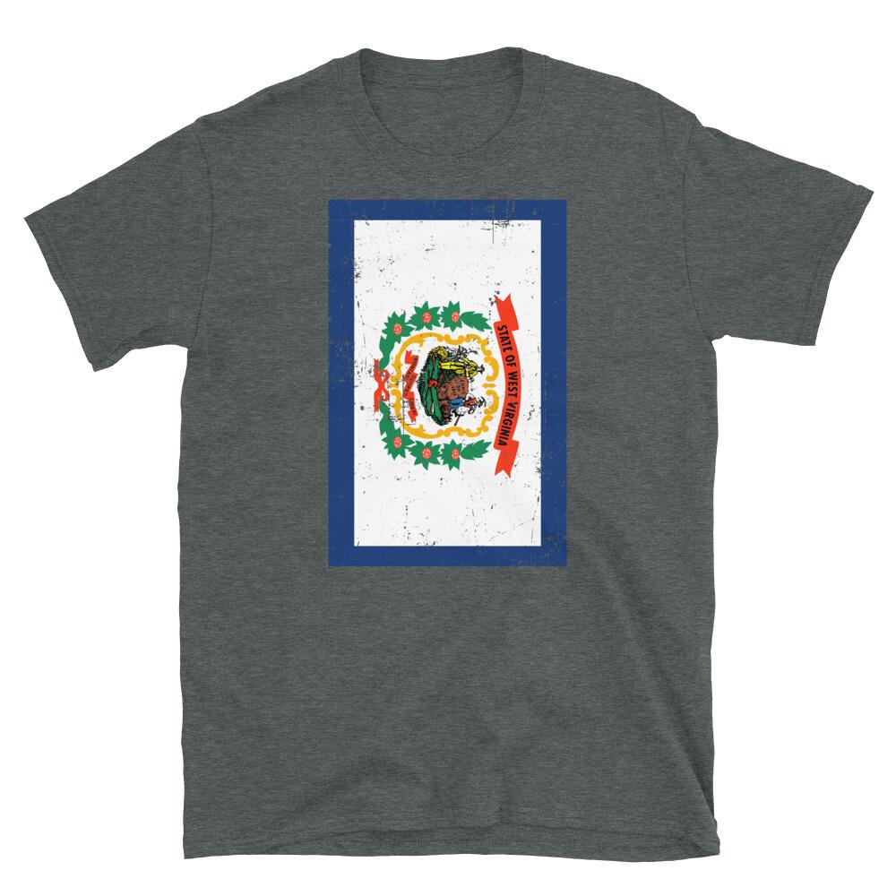 Унисекс футболка с коротким рукавом, флаг штата Западная Виргиния, США M