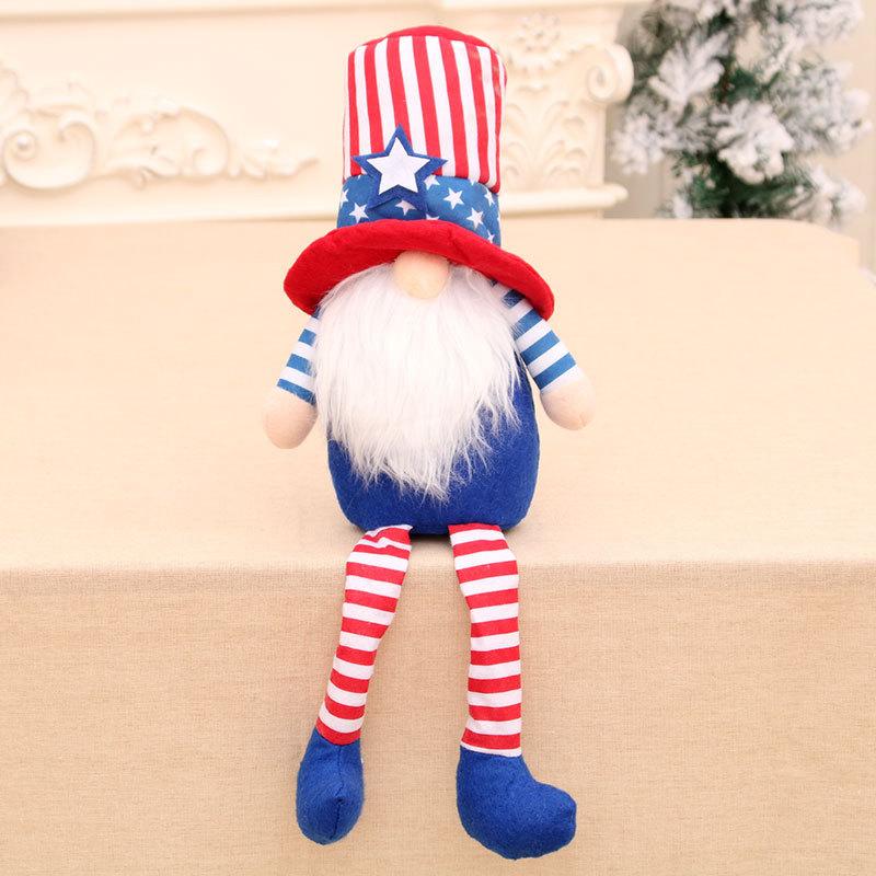 Große Unabhängigkeitstag Festival Beinpuppe Gesichtsloser Zwerg Stern Streifen Puppe